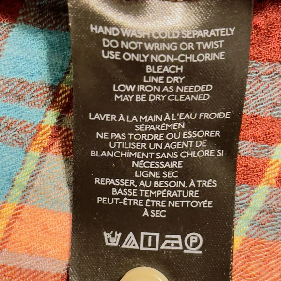 Pilcro Long Plaid Button-Up Shirt Dress in Teal and Burgundy - Picture 11 of 11